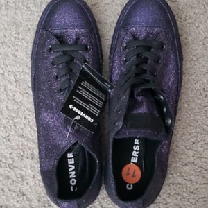 Converse purple sparkly shoes